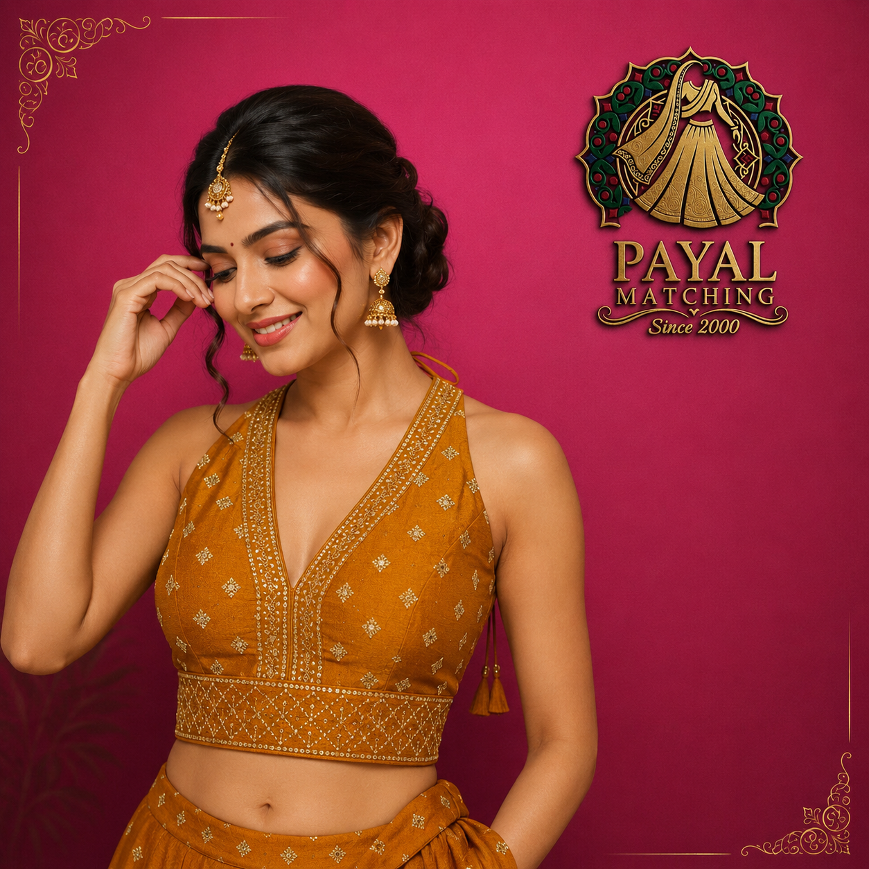 💛 Mustard Gold Designer Blouse
